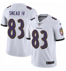 Men's Nike Baltimore Ravens #83 Willie Snead IV White Vapor Untouchable Limited Player NFL Jersey