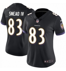Women's Nike Baltimore Ravens #83 Willie Snead IV Black Alternate Vapor Untouchable Limited Player NFL Jersey