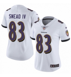 Women's Nike Baltimore Ravens #83 Willie Snead IV White Vapor Untouchable Limited Player NFL Jersey