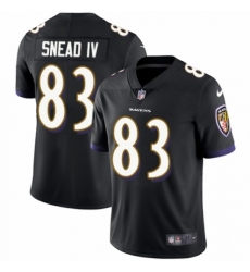 Youth Nike Baltimore Ravens #83 Willie Snead IV Black Alternate Vapor Untouchable Limited Player NFL Jersey