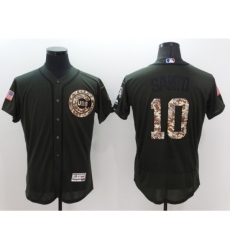 Men's Majestic Chicago Cubs #10 Ron Santo Authentic Green Salute to Service Jersey