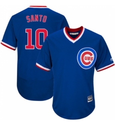 Men's Majestic Chicago Cubs #10 Ron Santo Replica Royal Blue Cooperstown Cool Base MLB Jersey