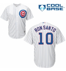 Men's Majestic Chicago Cubs #10 Ron Santo Replica White Home Cool Base MLB Jersey