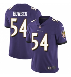 Men's Nike Baltimore Ravens #54 Tyus Bowser Purple Team Color Vapor Untouchable Limited Player NFL Jersey