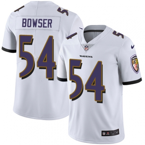Men's Nike Baltimore Ravens #54 Tyus Bowser White Vapor Untouchable Limited Player NFL Jersey Men's Nike Baltimore Ravens #54 Tyus Bowser White Vapor Untouchable Limited Player NFL Jersey