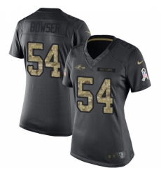 Women's Nike Baltimore Ravens #54 Tyus Bowser Limited Black 2016 Salute to Service NFL Jersey