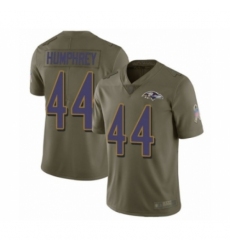 Men's Baltimore Ravens #44 Marlon Humphrey Limited Olive 2017 Salute to Service Football Jersey