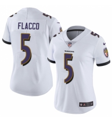 Women's Nike Baltimore Ravens #5 Joe Flacco White Vapor Untouchable Limited Player NFL Jersey