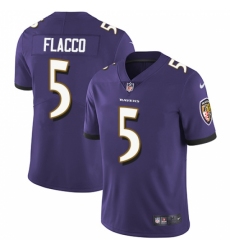 Youth Nike Baltimore Ravens #5 Joe Flacco Purple Team Color Vapor Untouchable Limited Player NFL Jersey