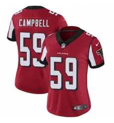 Women's Nike Atlanta Falcons #59 De'Vondre Campbell Red Team Color Vapor Untouchable Limited Player NFL Jersey