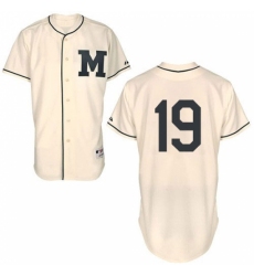 Men's Majestic Milwaukee Brewers #19 Robin Yount Authentic Cream 1913 Turn Back The Clock MLB Jersey