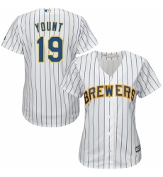 Women's Majestic Milwaukee Brewers #19 Robin Yount Authentic White Alternate Cool Base MLB Jersey