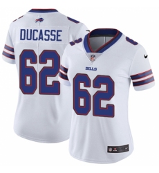 Women's Nike Buffalo Bills #62 Vladimir Ducasse White Vapor Untouchable Limited Player NFL Jersey