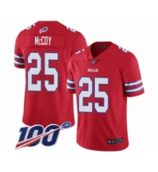 Men's Buffalo Bills #25 LeSean McCoy Limited Red Rush Vapor Untouchable 100th Season Football Jersey