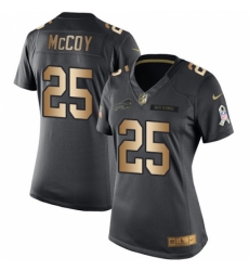 Women's Nike Buffalo Bills #25 LeSean McCoy Limited Black/Gold Salute to Service NFL Jersey
