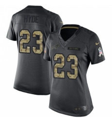 Women's Nike Buffalo Bills #23 Micah Hyde Limited Black 2016 Salute to Service NFL Jersey