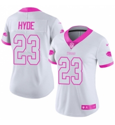 Women's Nike Buffalo Bills #23 Micah Hyde Limited White/Pink Rush Fashion NFL Jersey