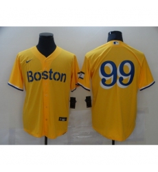 Men's Boston Red Sox #99 Alex Verdugo Nike Gold-Light Blue 2021 City Connect Replica Player Jersey