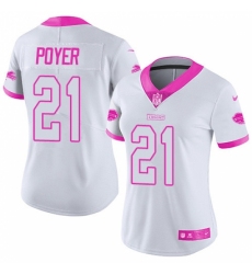 Women's Nike Buffalo Bills #21 Jordan Poyer Limited White/Pink Rush Fashion NFL Jersey