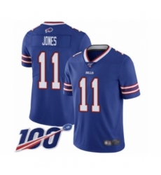 Men's Buffalo Bills #11 Zay Jones Royal Blue Team Color Vapor Untouchable Limited Player 100th Season Football Jersey