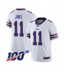 Men's Buffalo Bills #11 Zay Jones White Vapor Untouchable Limited Player 100th Season Football Jersey