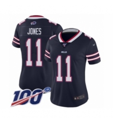 Women's Buffalo Bills #11 Zay Jones Limited Navy Blue Inverted Legend 100th Season Football Jersey