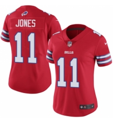 Women's Nike Buffalo Bills #11 Zay Jones Limited Red Rush Vapor Untouchable NFL Jersey