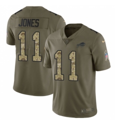 Youth Nike Buffalo Bills #11 Zay Jones Limited Olive/Camo 2017 Salute to Service NFL Jersey