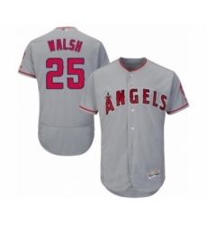 Men's Los Angeles Angels of Anaheim #25 Jared Walsh Grey Road Flex Base Authentic Collection Baseball Player Jersey