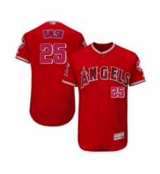 Men's Los Angeles Angels of Anaheim #25 Jared Walsh Red Alternate Flex Base Authentic Collection Baseball Player Jersey