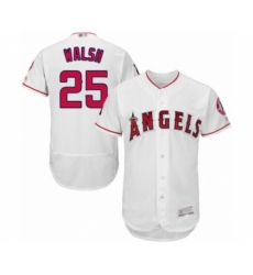 Men's Los Angeles Angels of Anaheim #25 Jared Walsh White Home Flex Base Authentic Collection Baseball Player Jersey