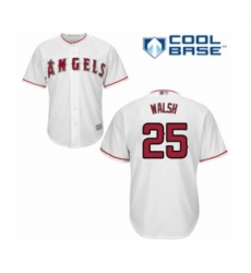 Youth Los Angeles Angels of Anaheim #25 Jared Walsh Authentic White Home Cool Base Baseball Player Jersey