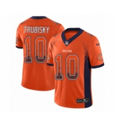 Men's Nike Chicago Bears #10 Mitchell Trubisky Limited Orange Rush Drift Fashion NFL Jersey