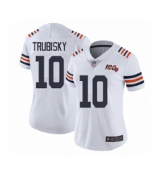 Women's Chicago Bears #10 Mitchell Trubisky White 100th Season Limited Football Jersey