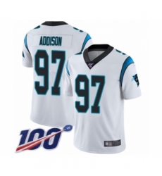 Men's Carolina Panthers #97 Mario Addison White Vapor Untouchable Limited Player 100th Season Football Jersey