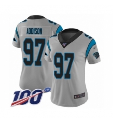 Women's Carolina Panthers #97 Mario Addison Silver Inverted Legend Limited 100th Season Football Jersey