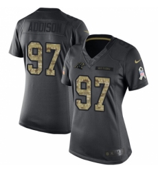 Women's Nike Carolina Panthers #97 Mario Addison Limited Black 2016 Salute to Service NFL Jersey