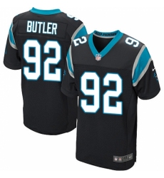 Men's Nike Carolina Panthers #92 Vernon Butler Elite Black Team Color NFL Jersey