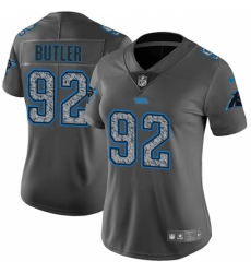 Women's Nike Carolina Panthers #92 Vernon Butler Gray Static Vapor Untouchable Limited NFL Jersey