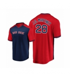 Women's  Boston Red Sox #28 J.D. Martinez Navy Red Iconic Player Majestic Jersey