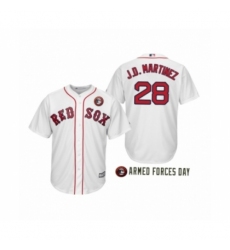 Youth 2019 Armed Forces Day J.D. Martinez #28 Boston Red Sox White Jersey