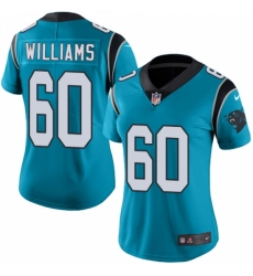 Women's Nike Carolina Panthers #60 Daryl Williams Limited Blue Rush Vapor Untouchable NFL Jersey
