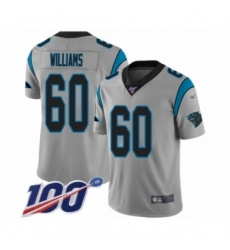 Youth Carolina Panthers #60 Daryl Williams Silver Inverted Legend Limited 100th Season Football Jersey