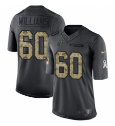 Youth Nike Carolina Panthers #60 Daryl Williams Limited Black 2016 Salute to Service NFL Jersey