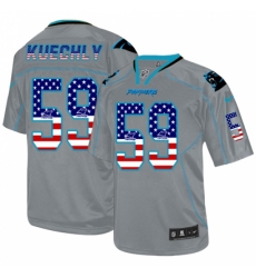 Men's Nike Carolina Panthers #59 Luke Kuechly Elite Grey USA Flag Fashion NFL Jersey
