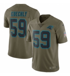 Men's Nike Carolina Panthers #59 Luke Kuechly Limited Olive 2017 Salute to Service NFL Jersey