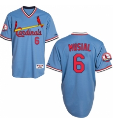 Men's Majestic St. Louis Cardinals #6 Stan Musial Authentic Blue 1982 Turn Back The Clock MLB Jersey