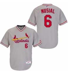 Men's Majestic St. Louis Cardinals #6 Stan Musial Authentic Grey 1978 Turn Back The Clock MLB Jersey