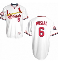 Men's Majestic St. Louis Cardinals #6 Stan Musial Replica White 1982 Turn Back The Clock MLB Jersey