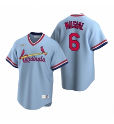 Men's Nike St. Louis Cardinals #6 Stan Musial Light Blue Cooperstown Collection Road Stitched Baseball Jersey
